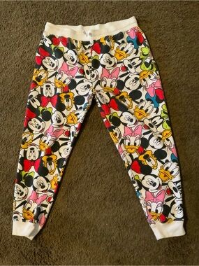 Disney Mickey & Friends Pastel Printed Joggers - White Waistband